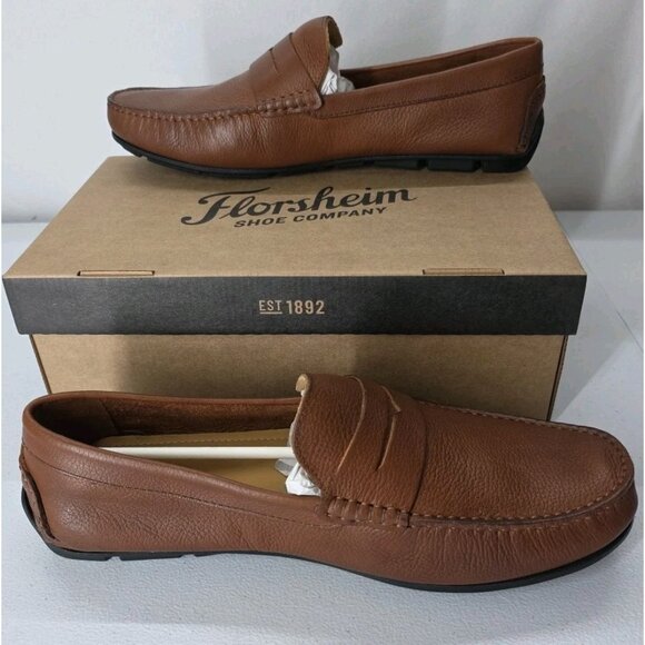 Florsheim Mens Lago Penny Driver Cognac Brown Leather Size 14M New In Box main image 7
